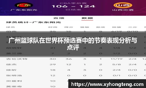 广州篮球队在世界杯预选赛中的节奏表现分析与点评